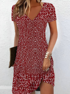 Wanda - Lässiges Kleid mit V-Ausschnitt und Print in Farbe 2