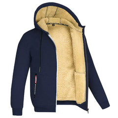 TOMMY - Kapuzenpullover mit Reißverschluss aus Fleece in Marineblau