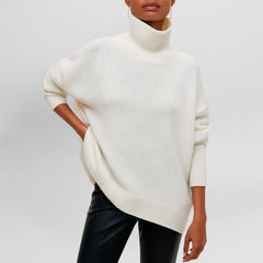 Stefanie™ | Strickpullover mit Rollkragen in Weiß