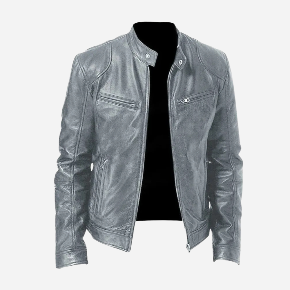 Norris - Lässige und schmal geschnittene Lederjacke für Herren
