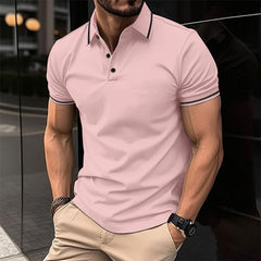 Lewis – Kurzarm-Polo mit klassischem Kragen für Herren in Rosa