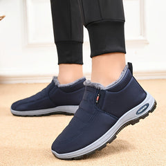 Winterschuhe Damen | Knöchelhoch Slip On Flach in Blau