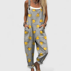 Althea | Damen Vintage Weitbeiniger Jumpsuit in Grau