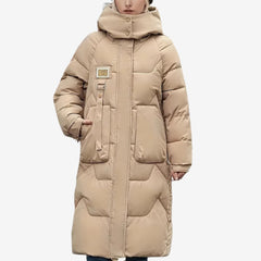 Lizzy | Langer Wintermantel in Khaki