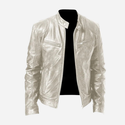 Norris - Lässige und schmal geschnittene Lederjacke für Herren