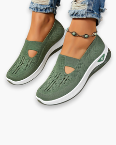 Damen Bequeme Slip-On-Schuhe | Modernes Design in Grün
