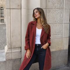 Talinne - Einreihiger Mantel in Rot