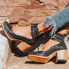 Serelia - Elegante Stiefeletten in Schwarze Schlange