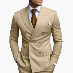 Zweireiher-Anzug für Herren - Klassisches Design mit Stil in Champagner