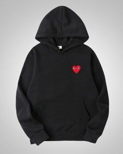 Theresa | Damen Bequemer Baumwoll Hoodie in Schwarz