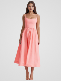 ELARA BLOOM MIDIKLEID in Rosa