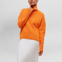 Stefanie™ | Strickpullover mit Rollkragen in Orange
