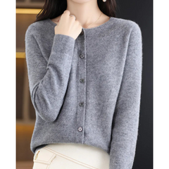 Olivia - Cardigan aus weicher Kaschmirwolle in Grau