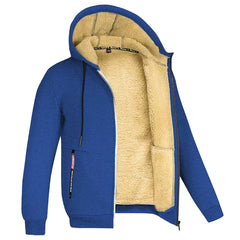 TOMMY - Kapuzenpullover mit Reißverschluss aus Fleece in Königsblau
