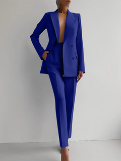 Marva - Damen Blazer‑Hosen‑Set in Blau