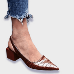 Heidi | Orthopädische Pumps aus Premium-Kunstleder in Dunkelbraun