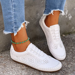 Rayna - Damen Hohl Flache Schuhe in Weiß