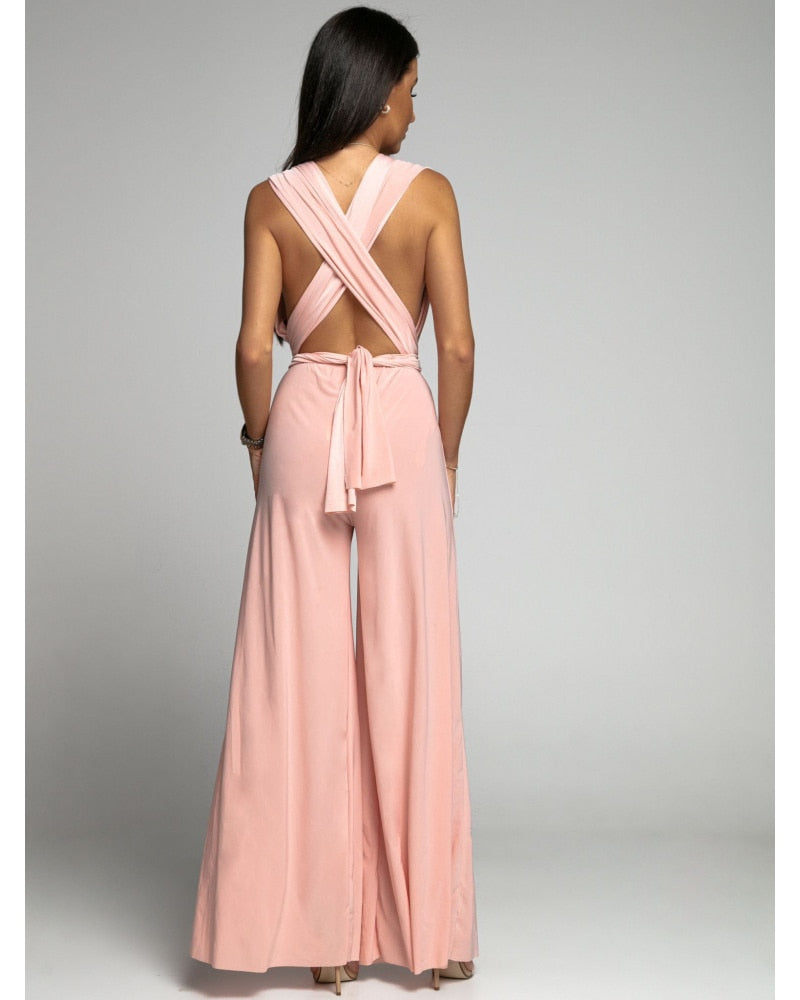 FlairFashion - Ärmelloser V‑Ausschnitt‑Jumpsuit