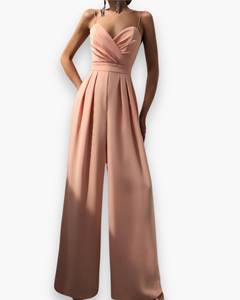 Damen Eleganter Jumpsuit | Festlich Weit Beinig in Rosa