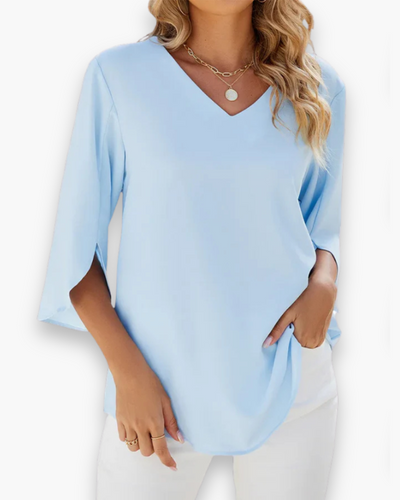Damen Elegante V-Ausschnitt Bluse | Relaxed