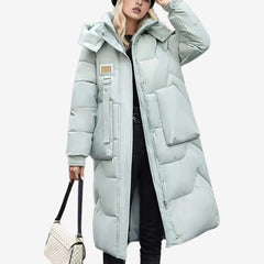 Lizzy | Langer Wintermantel in Blau