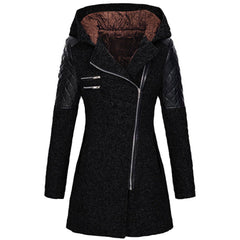 Rosemary | Winterjacke in Schwarz (mit Samtkapuze)