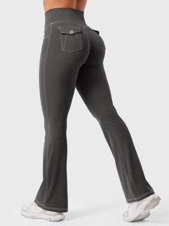 Vexaro | Flexibles Flared-Leggings für Damen Sommer in Dunkelgrau