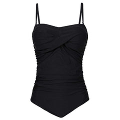 Lydia® | Badeanzug Klassischer Hochwertiger Stoff Ideal Für Den Strand Für Damen in Schwarz