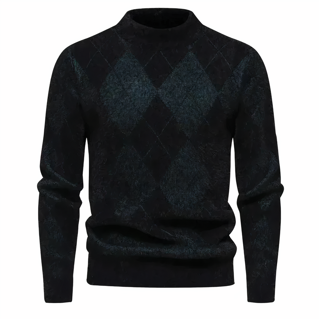 Arvid - Stehkragenpullover - Diamantmuster