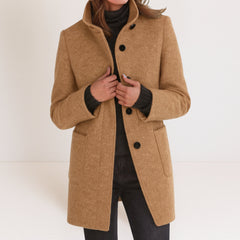Victoria | Damenjacke mit hohem Kragen luxuriös in Khaki