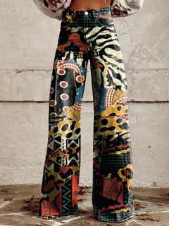 Yasmine | Handgefertigte Flare-Hose mit Stil in Schwarz