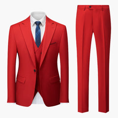 Eleganter Slim Fit Anzug - Herren 3-teilig für Business in Rot