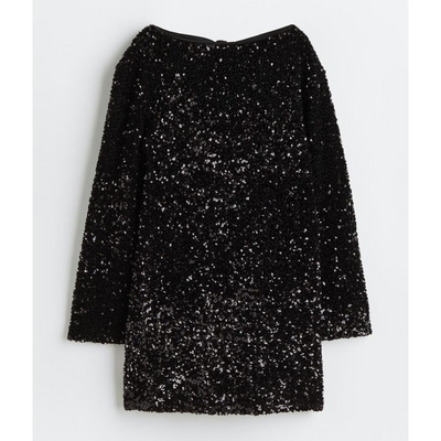 Antonette - Pailletten-Partykleid - Langarmstil