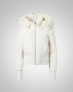 Isabel | Damen Gesteppter Winter Jacke Parka in Weiß