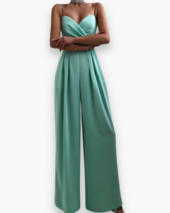 Damen Eleganter Jumpsuit | Festlich Weit Beinig in Türkis