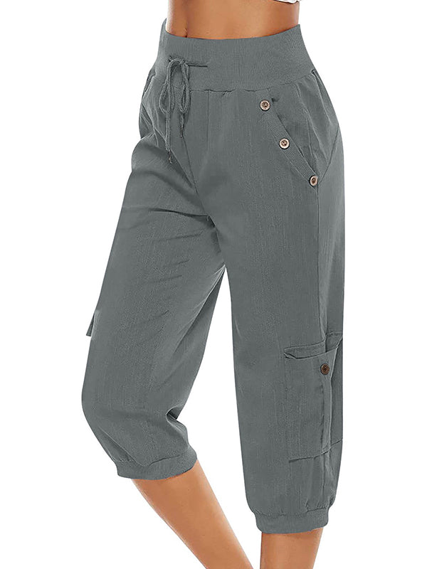 Kordelzug Hose mit Taschen für Damen