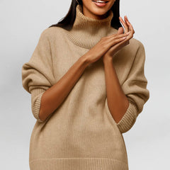 Stefanie™ | Strickpullover mit Rollkragen in Khaki