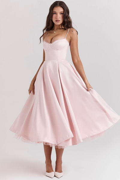 Verena® | Tailliertes Kleid mit Spaghetti-Trägern