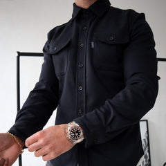 Dave | Stilvolles Overshirt für Herren in Schwarz