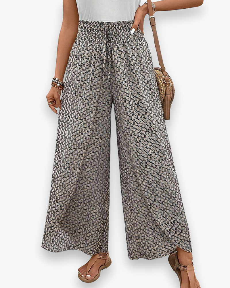 Damen Bequeme Weitbein-Hose | Lässig Stoffhose