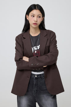 Devyn - Blazer mit Reverskragen - Klassischer Stil in Weinrot