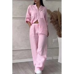 Kelen™ | Urban Stilvolles Hemd und Hosen-Set in Helles Rosa