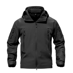Wasserdichte Outdoor-Thermojacke für Männer in Schwarz