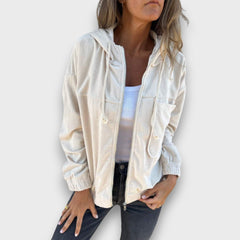 Lenia – Kapuzenjacke mit Reißverschluss in Weiß