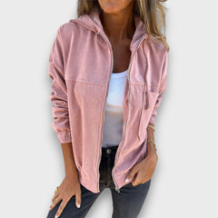 Lenia – Kapuzenjacke mit Reißverschluss in Rosa