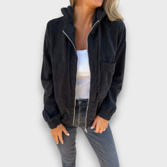 Lenia – Kapuzenjacke mit Reißverschluss in Schwarz