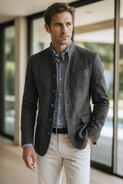 Johnny | Wildlederjacke in grau