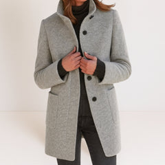 Victoria | Damenjacke mit hohem Kragen luxuriös in Grau