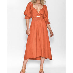 Trinity - Kleid - Rüschenärmel in Rot
