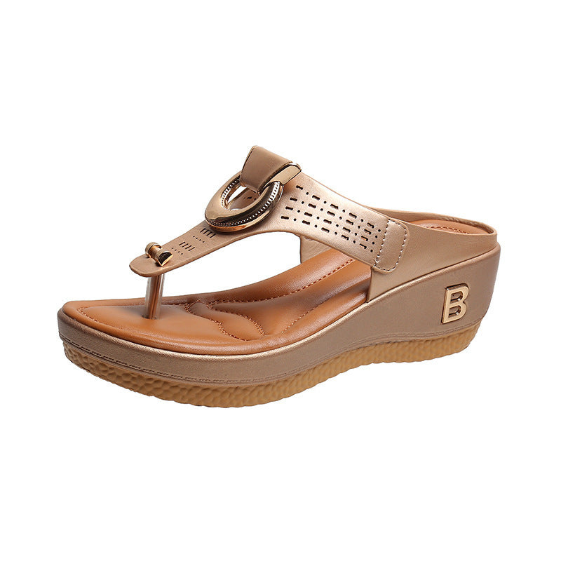 Alberte – Sommer-Keilabsatzschuhe – Offene Zehenpartie